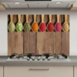 Lepels - Kruiden - Hout keuken achterwand spatscherm klein -3d_website
