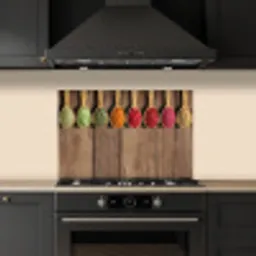 Lepels - Kruiden - Hout keuken achterwand spatscherm klein -sfeer1
