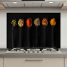 Lepels - Specerijen - Zwart - Kruiden - Rustiek keuken achterwand spatscherm klein -3d_website