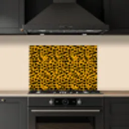 Vlekken - Oranje - Luipaard keuken achterwand spatscherm klein 900 -sfeer1