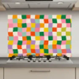 Vierkanten - Kleurrijk - Golvend keuken achterwand spatscherm klein -3d_website