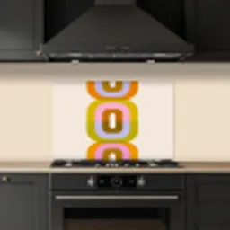 Stapel - Vormen - Geblokt - Oranje keuken achterwand spatscherm klein -sfeer1