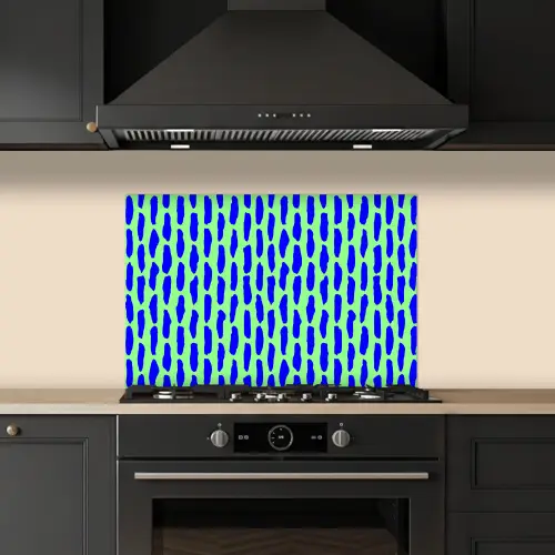 Vlekken - Groen - Blauw - Neon keuken achterwand spatscherm klein 900 -sfeer1