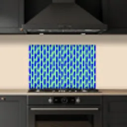 Vlekken - Groen - Blauw - Neon keuken achterwand spatscherm klein 900 -sfeer1