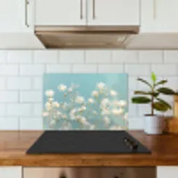 Stengels - Bloemen - Lucht - Wit keuken achterwand spatscherm klein -sfeer2