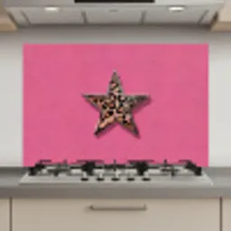 Ster - Luipaard - Print - Roze keuken achterwand spatscherm klein -3d_website