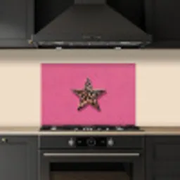 Ster - Luipaard - Print - Roze keuken achterwand spatscherm klein -sfeer1