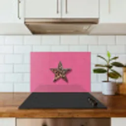 Ster - Luipaard - Print - Roze keuken achterwand spatscherm klein -sfeer2