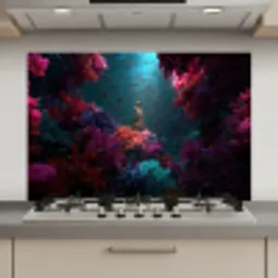 Standbeeld - Zeebodem - Koraal - Kleurrijk keuken achterwand spatscherm klein -3d_website