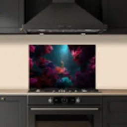 Standbeeld - Zeebodem - Koraal - Kleurrijk keuken achterwand spatscherm klein -sfeer1