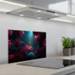 Standbeeld - Zeebodem - Koraal - Kleurrijk keuken achterwand spatscherm klein -3d_schuin