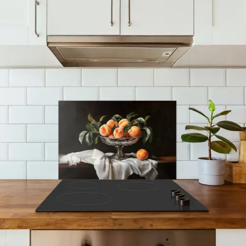 Stilleven - Perziken - Vintage keuken achterwand spatscherm klein -sfeer2