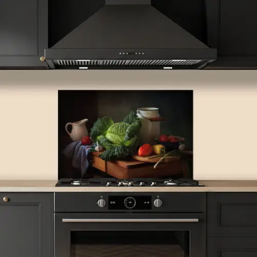 Stilleven - Groente - Kleuren keuken achterwand spatscherm klein -sfeer1