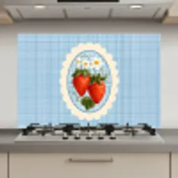 Aardbeien - Lijst - Rood - Geruit keuken achterwand spatscherm klein -3d_website