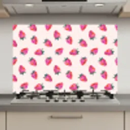 Aardbeien - Rood - Roze - Patroon keuken achterwand spatscherm klein 900 -3d_website