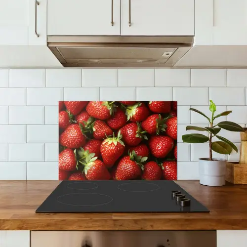 Aardbei - Fruit - Rood keuken achterwand spatscherm klein -sfeer2