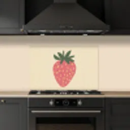 Aardbei - Minimalistisch - Rood - Fruit keuken achterwand spatscherm klein -sfeer1