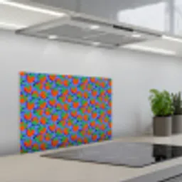 Aardbei - Rood - Blauw - Patroon keuken achterwand spatscherm klein 900 -3d_schuin