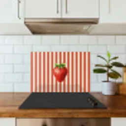 Aardbei - Strepen - Rood keuken achterwand spatscherm klein -sfeer2