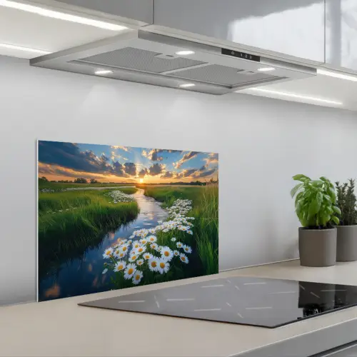 Beekje - Landschap - Margriet keuken achterwand spatscherm klein -3d_schuin