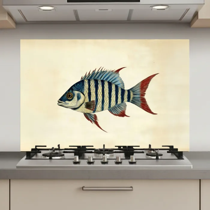 Gestreept - Donkerblauw - Rugvin - Vis keuken achterwand spatscherm klein -3d_website