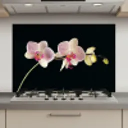 Gestreepte Orchideeën Elegantie keuken achterwand spatscherm klein -3d_website
