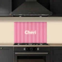 Gestreept - Roze - Chéri keuken achterwand spatscherm klein -sfeer1