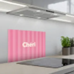 Gestreept - Roze - Chéri keuken achterwand spatscherm klein -3d_schuin