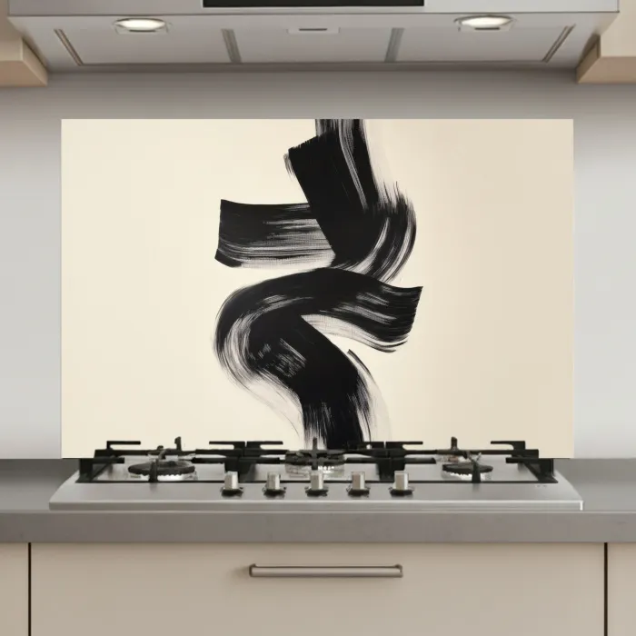 Strepen - Zwart - Abstract keuken achterwand spatscherm klein -3d_website