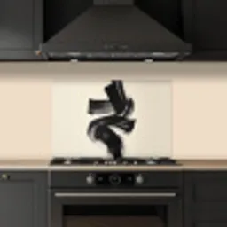 Strepen - Zwart - Abstract keuken achterwand spatscherm klein -sfeer1