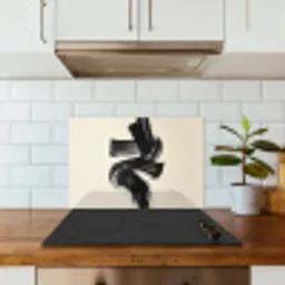 Strepen - Zwart - Abstract keuken achterwand spatscherm klein -sfeer2