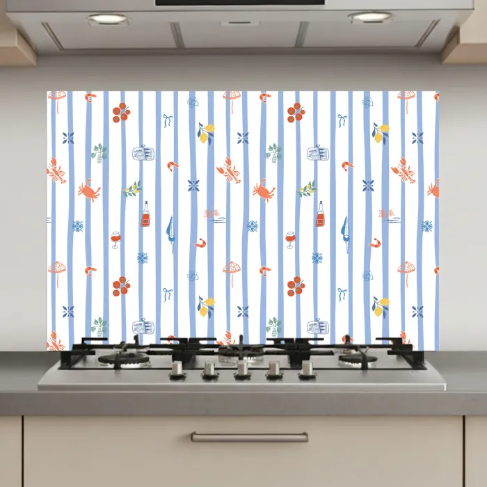 Zee - Sfeer - Strand - Blauw keuken achterwand spatscherm klein 900 -3d_website