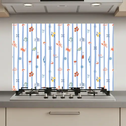 Zee - Sfeer - Strand - Blauw keuken achterwand spatscherm klein 900 -3d_website