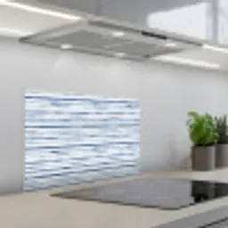 Strepen - Patroon - Blauw - Wit keuken achterwand spatscherm klein 900 -3d_schuin