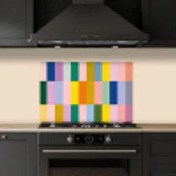 Stroken - Blauw - Patroon - Abstract keuken achterwand spatscherm klein -sfeer1