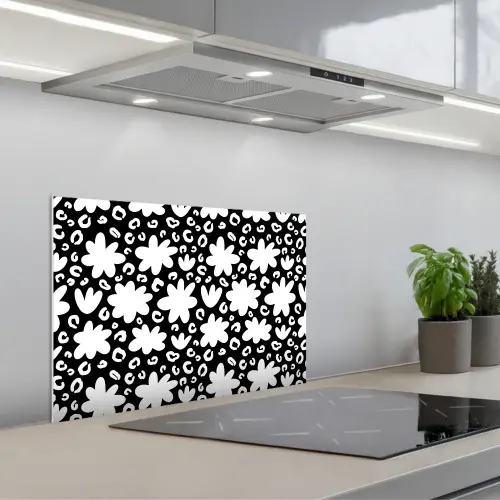 Gestileerd - Bloemen - Abstract keuken achterwand spatscherm klein 900 -3d_schuin