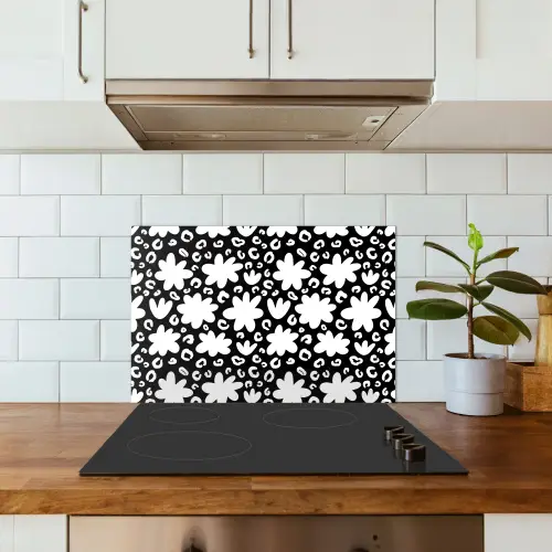 Gestileerd - Bloemen - Abstract keuken achterwand spatscherm klein 900 -sfeer2