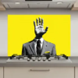 Pak - Hand - Geel keuken achterwand spatscherm klein -3d_website