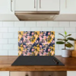 Zomer - Vlinder - Roze - Geel keuken achterwand spatscherm klein 900 -sfeer2