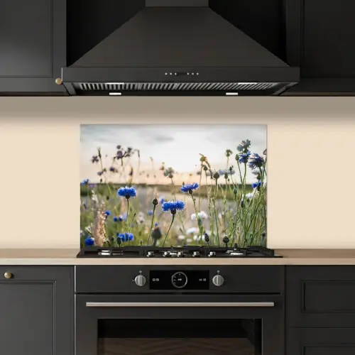 Zomeravond met Korenbloemen keuken achterwand spatscherm klein -sfeer1