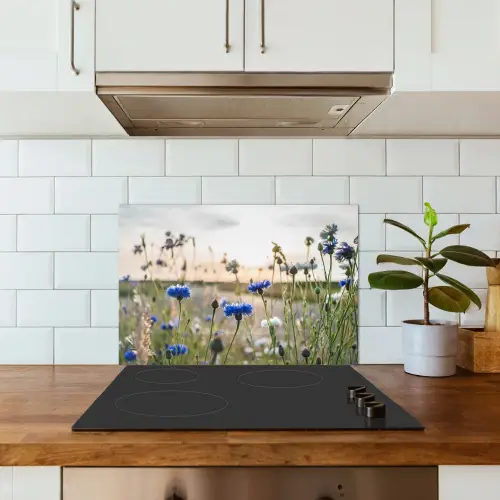 Zomeravond met Korenbloemen keuken achterwand spatscherm klein -sfeer2