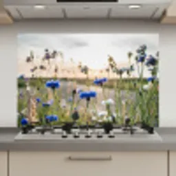 Zomeravond met Korenbloemen keuken achterwand spatscherm klein -3d_website