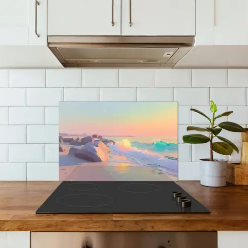 Zomerlicht - Strand - Fonkelende accenten keuken achterwand spatscherm klein -sfeer2