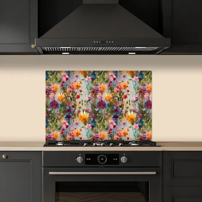 Zomers - Kleurrijk - Patroon - Bloemen keuken achterwand spatscherm klein 900 -sfeer1