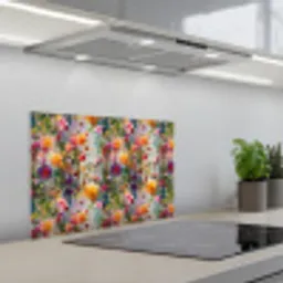 Zomers - Kleurrijk - Patroon - Bloemen keuken achterwand spatscherm klein 900 -3d_schuin