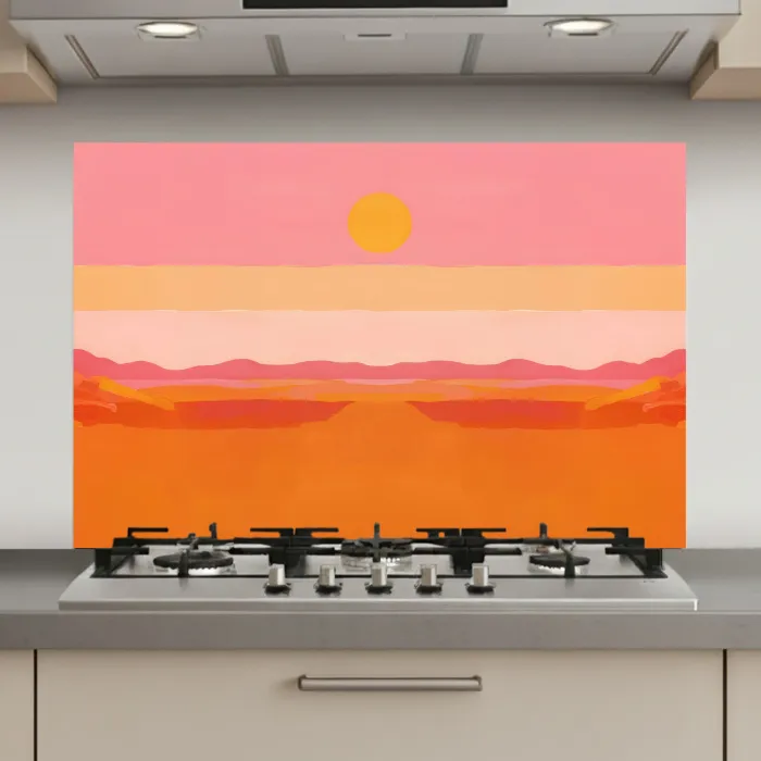 Zon - Abstract - Landschap - Oranje keuken achterwand spatscherm klein -3d_website