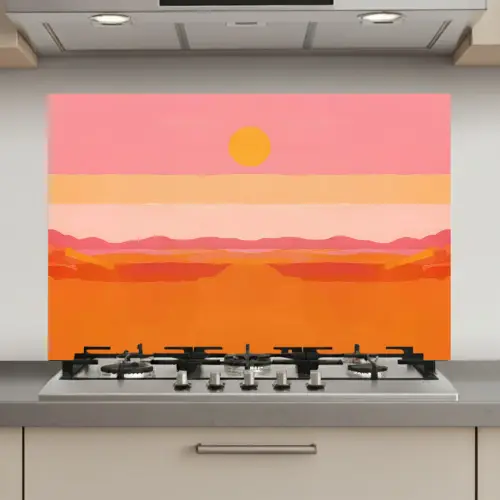 Zon - Abstract - Landschap - Oranje keuken achterwand spatscherm klein -3d_website