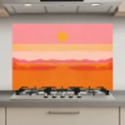 Zon - Abstract - Landschap - Oranje keuken achterwand spatscherm klein -3d_website