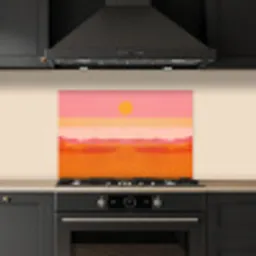 Zon - Abstract - Landschap - Oranje keuken achterwand spatscherm klein -sfeer1