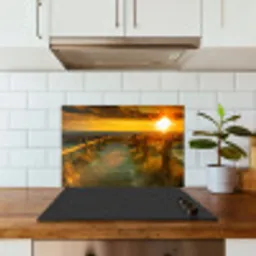 Zon - Strand - Duin - Horizon - Gras - Pad - Oranje keuken achterwand spatscherm klein -sfeer2